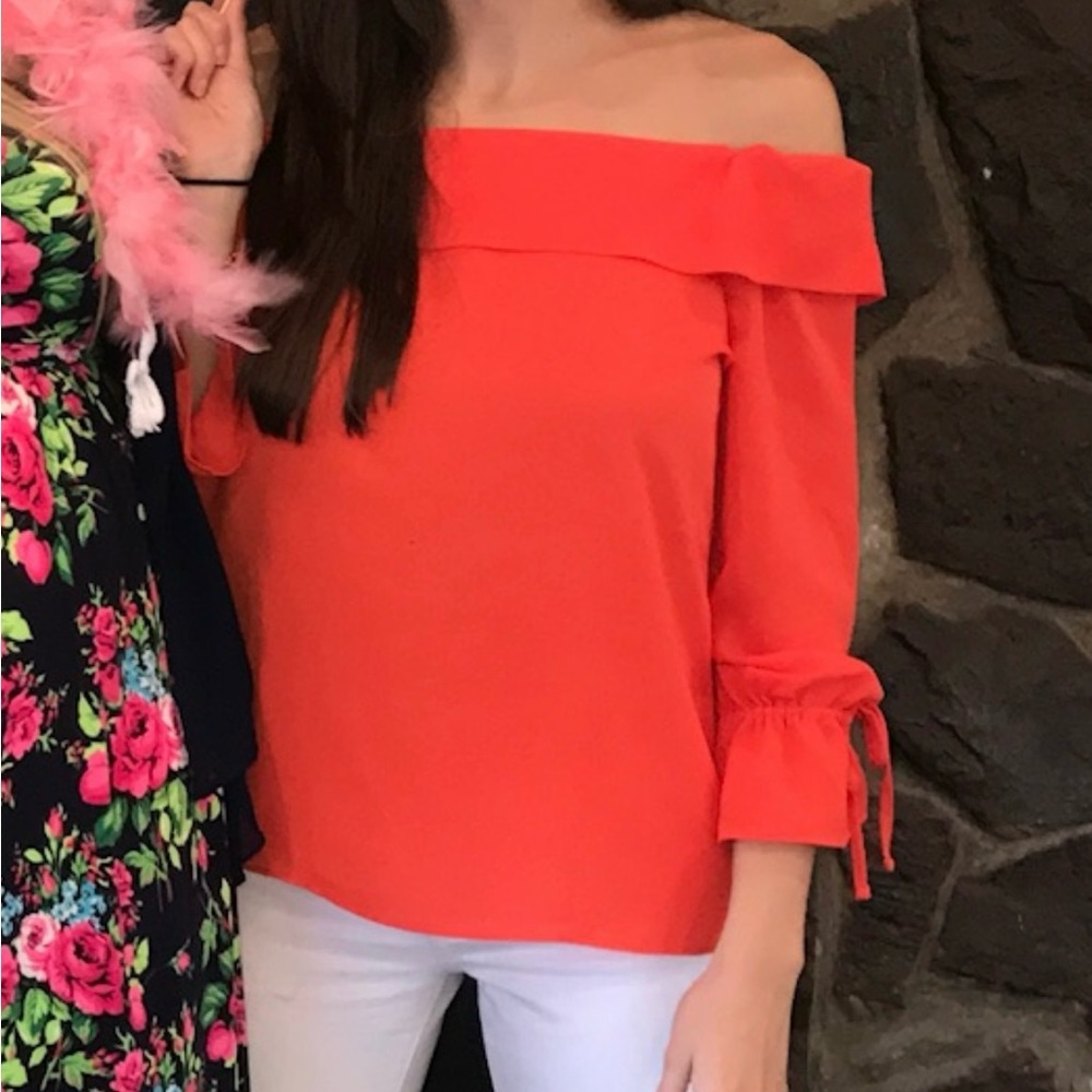 Banana Republic XS off the shoulder orange shirt